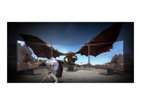 LG UltraGear 32GS60QC-B - Monitor LED - gaming - zaokrąglony - 32" - 2560 x 1440 QHD @ 180 Hz - VA - 300 cd/m² - 3000:1 - HDR10 