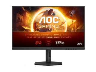 AOC Gaming Q27G4XF - Monitor LED - gaming - 27" - 2560 x 1440 QHD @ 180 Hz - Fast IPS - 300 cd/m² - 1000:1 - HDR10 - 0.5 ms - HD