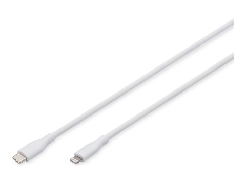 ASSMANN - Kabel Lightning - USB-C męski do Lightning męski - 1 m - pojedyncze ekranowanie - Certyfikat MFI - biały