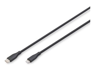 ASSMANN - Kabel Lightning - USB-C męski do Lightning męski - 1 m - pojedyncze ekranowanie - Certyfikat MFI - czarny
