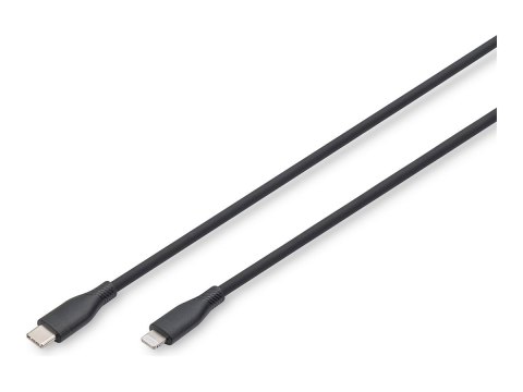 ASSMANN - Kabel Lightning - USB-C męski do Lightning męski - 2 m - pojedyncze ekranowanie - Certyfikat MFI - czarny