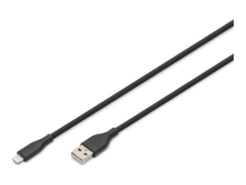 ASSMANN - Kabel Lightning - USB męski do Lightning męski - 1 m - pojedyncze ekranowanie - czarny