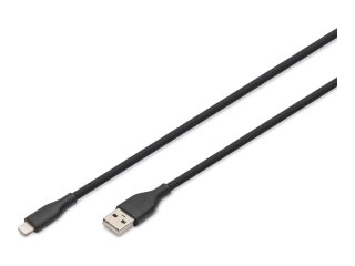 ASSMANN - Kabel Lightning - USB męski do Lightning męski - 2 m - pojedyncze ekranowanie - czarny
