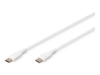 DIGITUS - Kabel USB - USB-C (M) do USB-C (M) - USB 2.0 - 20 V - 3 A - 2 m - odlewany, USB Power Delivery (60W) - biały