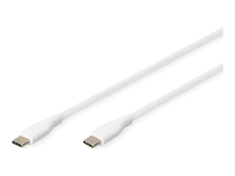 DIGITUS - Kabel USB - USB-C (M) do USB-C (M) - USB 2.0 - 20 V - 3 A - 2 m - odlewany, USB Power Delivery (60W) - biały