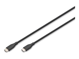DIGITUS - Kabel USB - USB-C (M) do USB-C (M) - USB 2.0 - 20 V - 3 A - 2 m - odlewany, USB Power Delivery (60W) - czarny