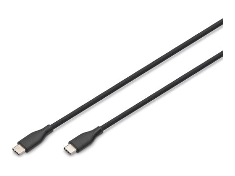 DIGITUS - Kabel USB - USB-C (M) do USB-C (M) - USB 2.0 - 20 V - 3 A - 50 cm - odlewany, USB Power Delivery (60W) - czarny