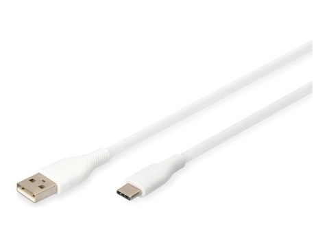 DIGITUS - Kabel USB - USB (M) do USB-C (M) - USB 2.0 - 20 V - 3 A - 2 m - odlewany, USB Power Delivery (60W) - biały
