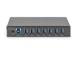 DIGITUS - Koncentrator - linia przemysłowa - 7 x SuperSpeed USB 3.0 - stacjonarny, montowany na szynie DIN, montowany na ścianie
