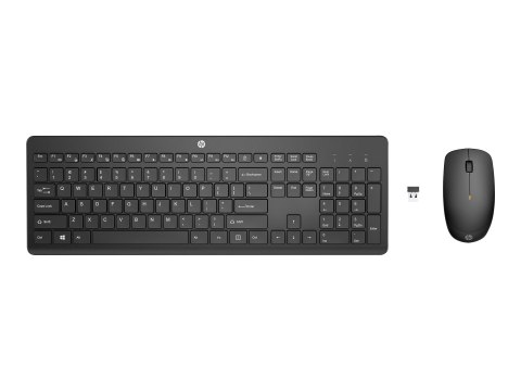 HP 235 - Zestaw klawiatura i mysz - układ 3-strefowy, niski skok klawiszy - full size - bezprzewodowa - 2.4 GHz - QWERTY - angie