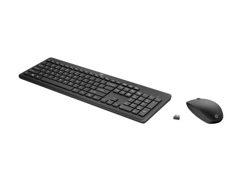 HP 235 - Zestaw klawiatura i mysz - układ 3-strefowy, niski skok klawiszy - full size - bezprzewodowa - 2.4 GHz - QWERTY - angie