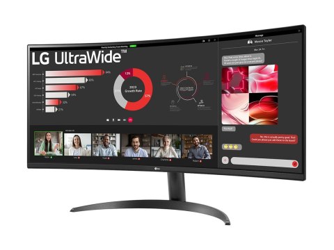 LG UltraWide 34WR50QK-B - Monitor LED - zaokrąglony - 34" - 3440 x 1440 WQHD @ 100 Hz - VA - 300 cd/m² - 3000:1 - HDR10 - 5 ms -