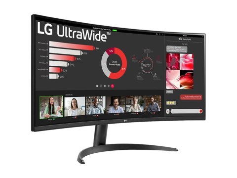 LG UltraWide 34WR50QK-B - Monitor LED - zaokrąglony - 34" - 3440 x 1440 WQHD @ 100 Hz - VA - 300 cd/m² - 3000:1 - HDR10 - 5 ms -