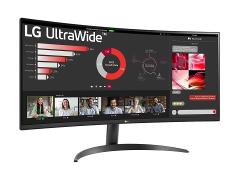 LG UltraWide 34WR50QK-B - Monitor LED - zaokrąglony - 34" - 3440 x 1440 WQHD @ 100 Hz - VA - 300 cd/m² - 3000:1 - HDR10 - 5 ms -