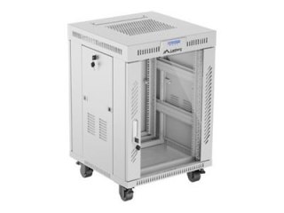 Lanberg FF01 series V2 - Stojak szafa - 600x600, pakowany płasko, drzwi szklane, LCD - z wyświetlacz LCD, termostat - wolnostoją