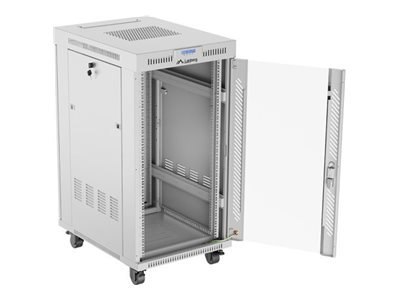Lanberg FF01 series V2 - Stojak szafa - 600 x 800, do samodzielnego montażu, z drzwiami szklanymi, LCD - z wyświetlacz LCD, term
