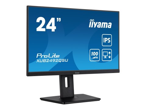 Iiyama ProLite XUB2492QSU-B1 - Monitor LED - 24" - 2560 x 1440 WQHD @ 100 Hz - IPS - 300 cd/m² - 1000:1 - 0.5 ms - HDMI, Display