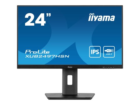 Iiyama ProLite XUB2497HSN-B2 - Monitor LED - 24" (23.8" widoczny) - 1920 x 1080 Full HD (1080p) @ 100 Hz - IPS - 300 cd/m² - 130