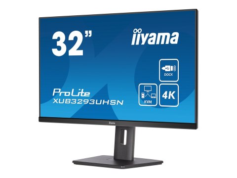 Iiyama ProLite XUB3293UHSN-B5 - Monitor LED - 31.5" - 3840 x 2160 4K @ 60 Hz - IPS - 350 cd/m² - 1000:1 - 4 ms - HDMI, DisplayPo