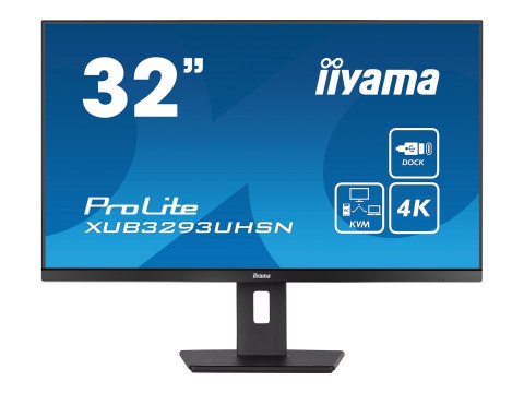 Iiyama ProLite XUB3293UHSN-B5 - Monitor LED - 31.5" - 3840 x 2160 4K @ 60 Hz - IPS - 350 cd/m² - 1000:1 - 4 ms - HDMI, DisplayPo