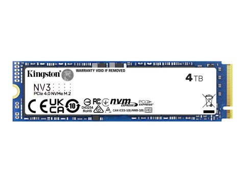 Kingston NV3 - SSD - 4 TB - wewnętrzny - M.2 2280 - PCIe 4.0 x4 (NVMe)