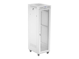Lanberg FF01 series - Stojak szafa - 600 x 800, płaska paczka, z drzwiami siatkowymi - z wyświetlacz LCD, termostat - wolnostoją