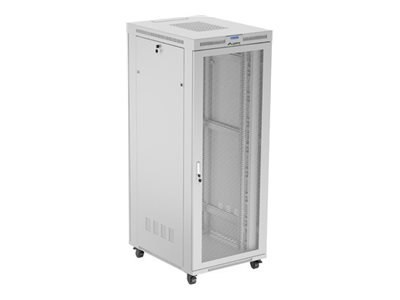 Lanberg - Stojak szafa - 800 x 1000 mm, pakiet płaski, z drzwiami siatkowymi, LCD - z 6 wentylatorów chłodzących - wolnostojący 
