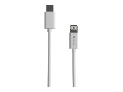 Natec Prati - Kabel Lightning - USB-C (20W) męski do Lightning męski - 2 m - pojedyncze ekranowanie - biały - Szybkie Ładowanie