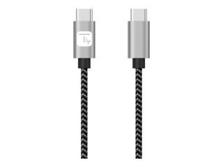 TECHly - Kabel USB - USB-C (M) do USB-C (M) - USB 2.0 - 3 A - 2 m - up to 480 Mbps - szary, czarny