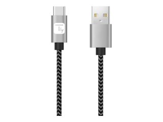 TECHly - Kabel USB - USB (M) do USB-C (M) - USB 2.0 - 3 A - 50 cm - up to 480 Mbps - szary, czarny