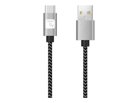 TECHly - Kabel USB - USB (M) do USB-C (M) - USB 2.0 - 3 A - 50 cm - up to 480 Mbps - szary, czarny