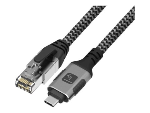 TECHly - Kabel sieciowy - USB-C (M) do RJ-45 (M) - 5.6 mm - FTP - CAT 6 - USB 3.2 - ładowany, bez wystających elementów, wsparci