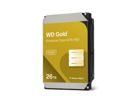 WD Gold WD261KRYZ - Dysk twardy - Enterprise - 26 TB - wewnętrzny - 3,5" - SATA 6Gb/s - 7200 obr/min - bufor: 512 MB