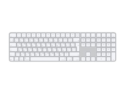 Apple Magic Keyboard with Touch ID and Numeric Keypad - Klawiatura - USB-C - bezprzewodowa - Bluetooth - QWERTY - Rosja - białe 