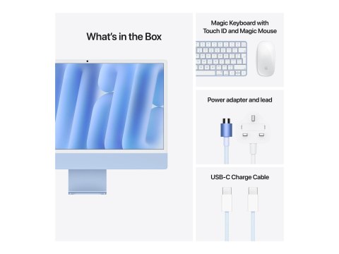 Apple iMac with 4.5K Retina display - Wszystko-w-jednym M4 - RAM 16 GB - SSD 256 GB - Apple M4 10-core - Gigabit Ethernet, IEEE 