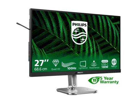 Philips 27B2G5601 - 5000 Series - monitor LED - USB - 27" - 2560 x 1440 QHD @ 100 Hz - IPS - 1500:1 - HDMI, DisplayPort, USB-C -