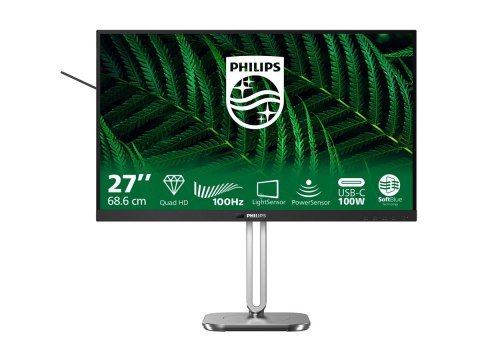 Philips 27B2G5601 - 5000 Series - monitor LED - USB - 27" - 2560 x 1440 QHD @ 100 Hz - IPS - 1500:1 - HDMI, DisplayPort, USB-C -