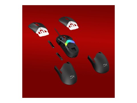 HyperX Pulsefire Saga - Mysz - ergonomiczny kształt, programowalne przyciski - optyczna - 6 przyciski - przewodowa - USB - czarn