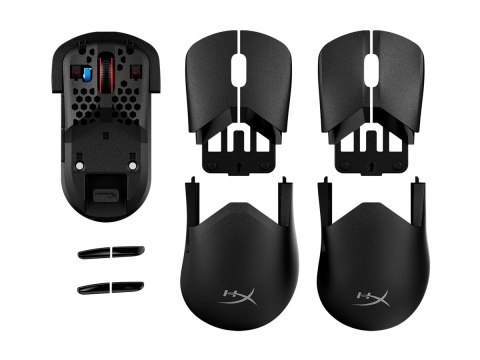HyperX Pulsefire Saga Pro - Mysz - ergonomiczna - optyczna - 6 przyciski - bezprzewodowa, przewodowa - 2.4 GHz, Bluetooth 5.0, U
