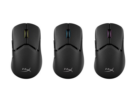 HyperX Pulsefire Saga Pro - Mysz - ergonomiczna - optyczna - 6 przyciski - bezprzewodowa, przewodowa - 2.4 GHz, Bluetooth 5.0, U