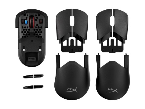 HyperX Pulsefire Saga Pro - Mysz - ergonomiczna - optyczna - 6 przyciski - bezprzewodowa, przewodowa - 2.4 GHz, Bluetooth 5.0, U