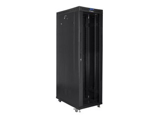 Lanberg FF01 series - Stojak szafa - 600 x 1200, pakowane na płasko, z drzwiami szklanymi, LCD - z 6 wentylatorów chłodzących, w