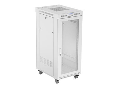 Lanberg FF01 series - Stojak szafa - 600 x 800, płaska paczka, z drzwiami siatkowymi - z wyświetlacz LCD, termostat - wolnostoją