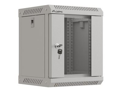 Lanberg WF11 Series - Stojak szafa - 300 x 300, z przeszklonymi drzwiami, w paczce - do montażu na ścianie - szary, RAL 7035 - 6