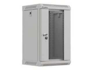 Lanberg WF11 Series - Stojak szafa - 300 x 300, z przeszklonymi drzwiami, w paczce - do montażu na ścianie - szary, RAL 7035 - 9