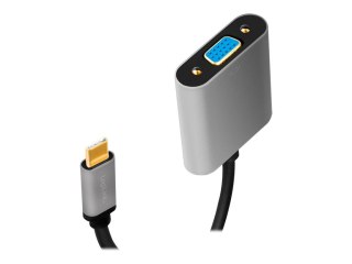 LogiLink - Adapter USB / VGA - USB-C (M) do HD-15 (VGA) (F) - USB 3.2 Gen 1 / Thunderbolt 3 / DisplayPort (Alt Mode) - 15 cm - 1