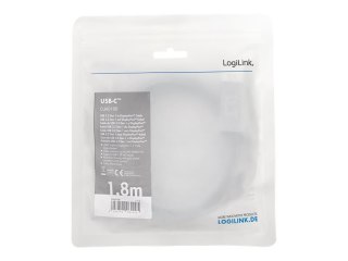 LogiLink - Kabel USB / DisplayPort - USB-C (M) do DisplayPort 20-pin (M) - USB 3.2 Gen 1 / DisplayPort 1.2 / Thunderbolt 3 - 1.8