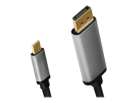 LogiLink - Kabel USB / DisplayPort - USB-C (M) do DisplayPort 20-pin (M) - USB 3.2 Gen 1 / DisplayPort 1.2 / Thunderbolt 3 - 1.8