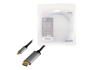 LogiLink - Kabel przejściowy - HDMI męski do USB-C męski - 1.8 m - potrójnie ekranowany - czarny - obsługa 4K 60 Hz (3840 x 2160