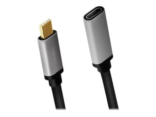 LogiLink - Przedłużacz kabla USB - USB-C (M) do USB-C (F) - USB 3.2 Gen 2 - 50 cm - obsługa 4K 60 Hz (3840 x 2160) - szary, czar